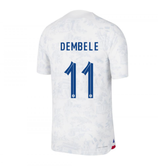France Ousmane Dembélé 11 Away Shirt Kit World Cup 2022