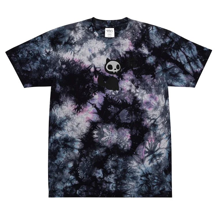 Skull Cat Tie-Dye T-shirt