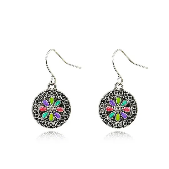 Bohemian earrings vintage national style earrings ancient silver personality exaggerated long tassel eardrop