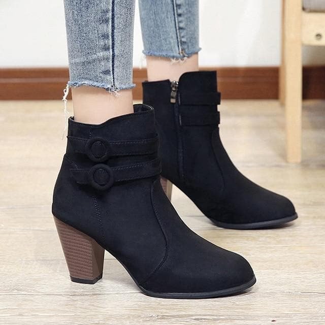 Black/Brown/Red Elegants Velvet High Heels Boots SP13340