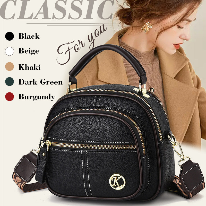 Classic Multifunctional Compartments Adjustable Wide Shoulder Strap PU