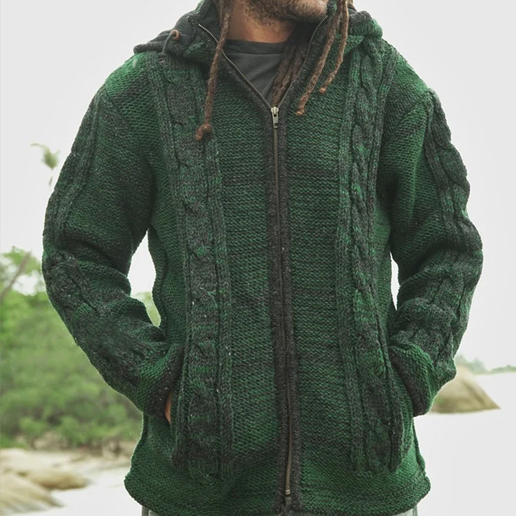 Vintage Knit Textured Cardigan Sweater