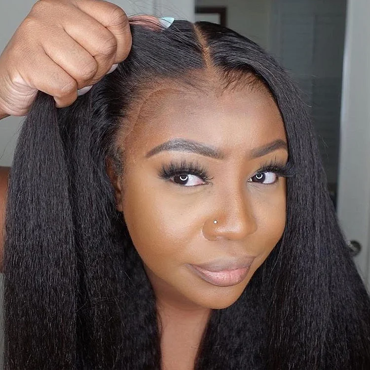 Melting! Kinky Straight 13x4 HD Lace Frontal Wig