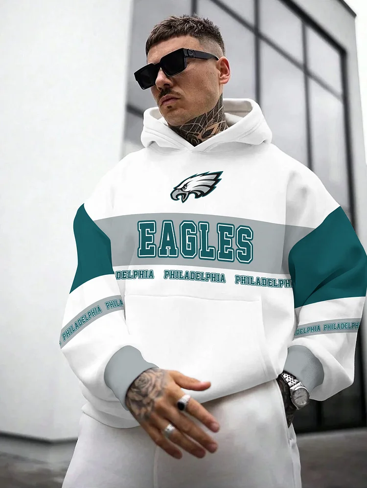 Philadelphia Eagles  Printed Hooded Pocket Pullover Hoodie