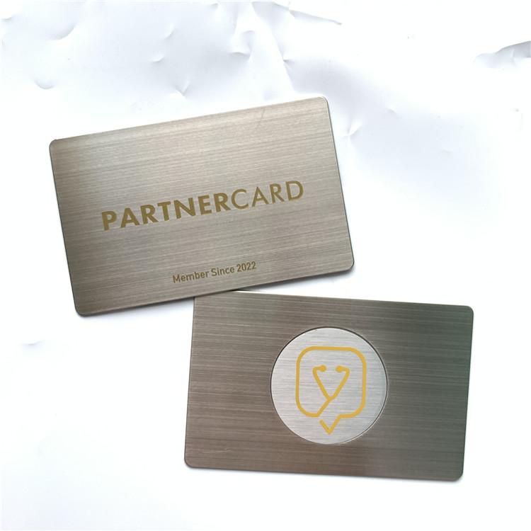 Luxury Gold Print Brushed Metal Digital Smart Business Card