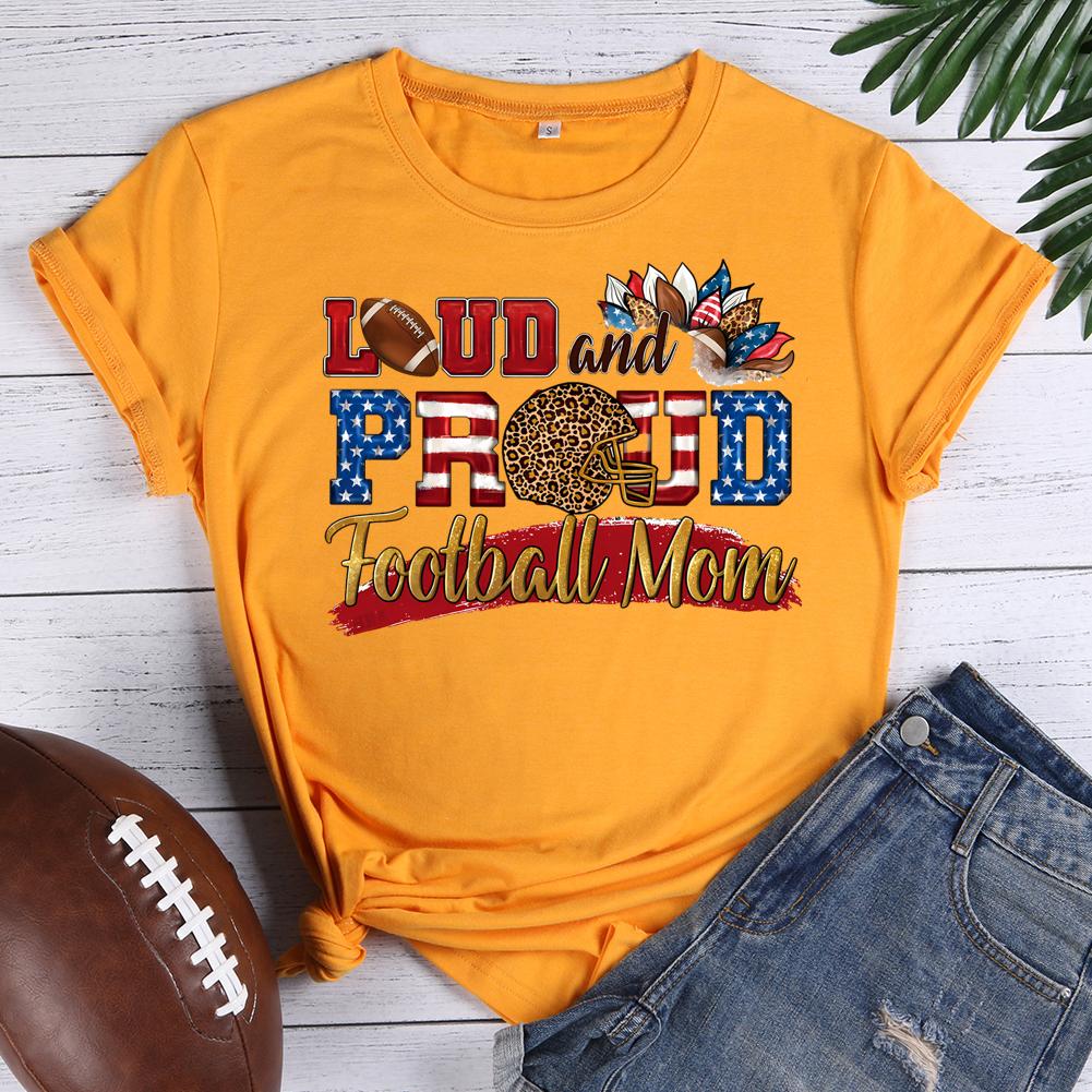 loud proud football mom Round Neck T-shirt-0022679-Guru-buzz