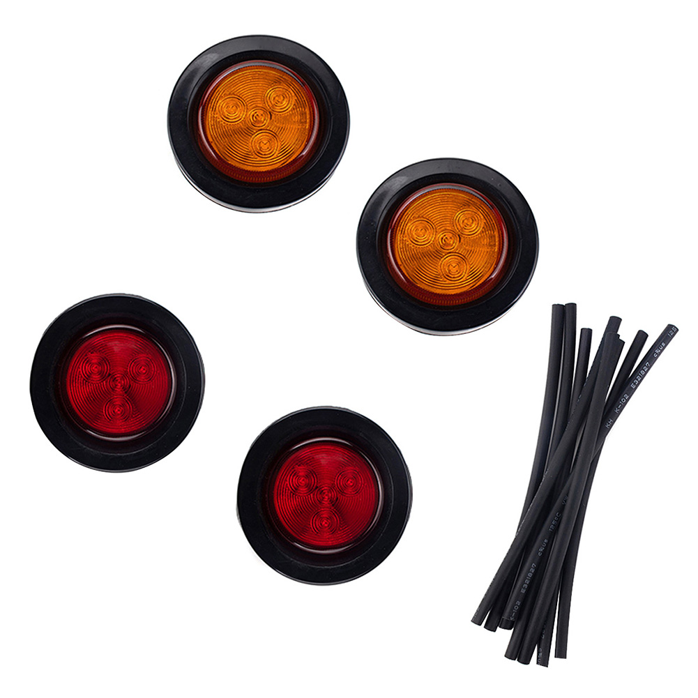 2x Amber 2x Red 2 inch Round 4 LED Trailer Truck Marker Clearance Lamp Kit, 501 Original
2x Amber 2x Red 2 inch Round 4 LED Trailer Truck Marker Clearance Lamp Kit, 501 Original