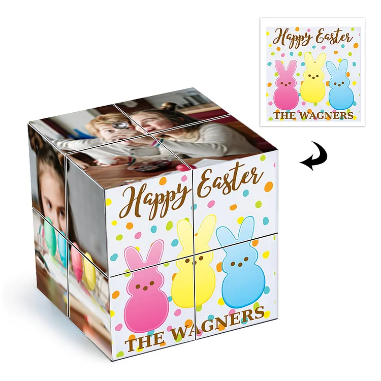 Happy Easter Photo Rubik's Cube Personalized 8 Photos Frame for Kids