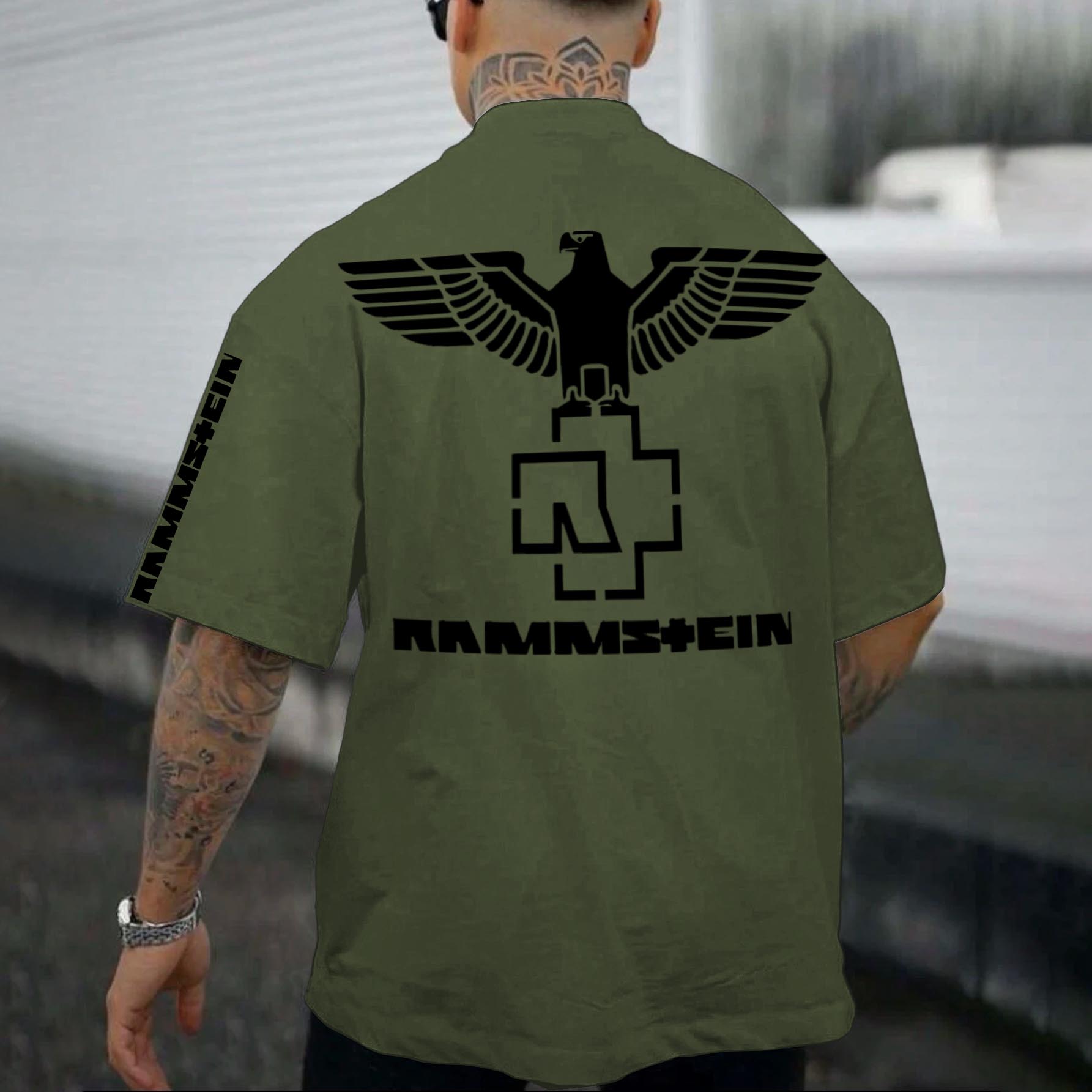 Men's Rammstein Rock Band Loose Short Sleeve Oversized T-Shirt / TECHWEAR CLUB / Techwear