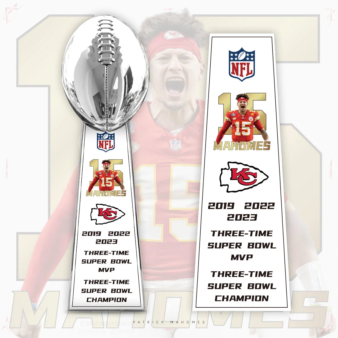 【Patrick Mahomes】Kansas City Chiefs Championship Super Bowl NFL MVP Trophy