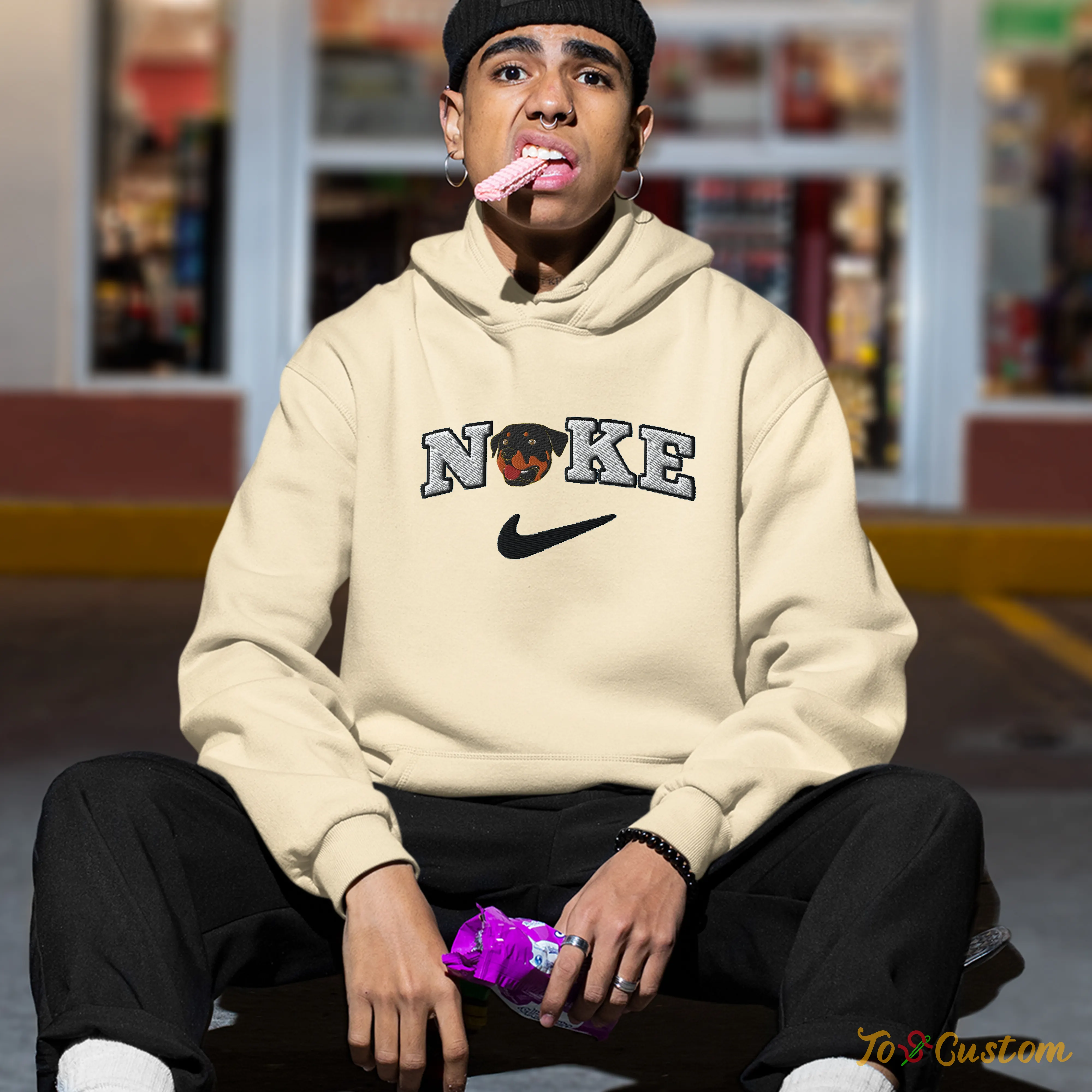 NIKEドッグ　専用 Custom Embroidered Nike Dog Hoodie​ for Dog Lovers