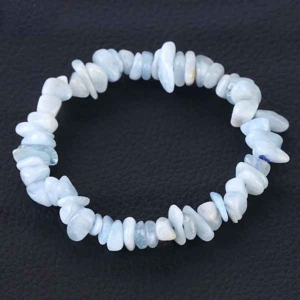 Natural Aquamarine Crushed Stone Irregular Bracelet