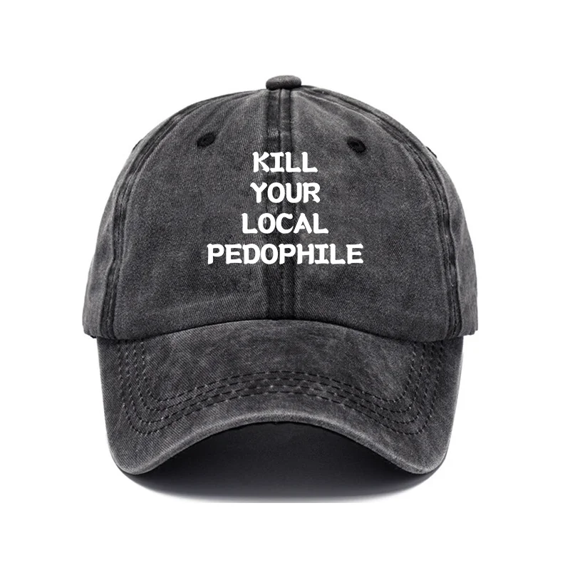 KILL YOUR LOCAL PEDOPHILE Black Fashion Cap
