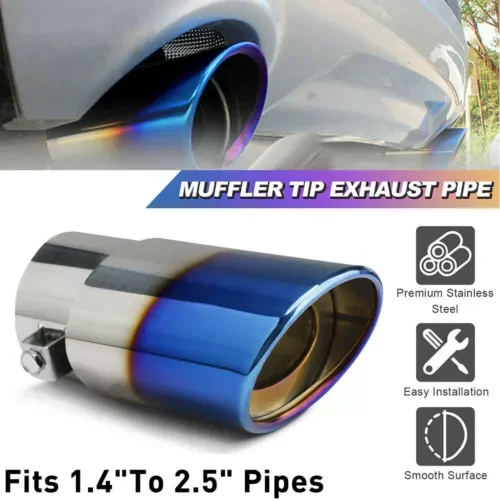 Dronehint Car Blue Auto Rear Pipe Exhaust Muffler Tail Tip Throat Tailpipe Parts Auto (For: BYD) Parts