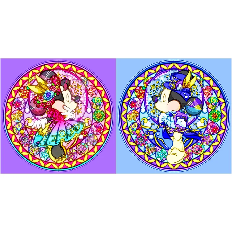 2pcs/Set Mickey and Minnie - Full Round - Diamond Painting (30*30cm)