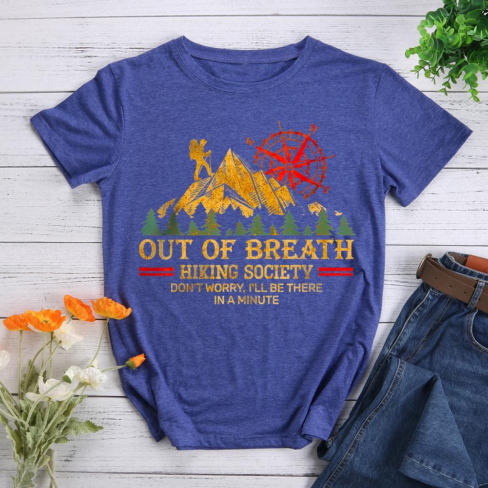 out of breath hiking society Round Neck T-shirt-0022922-Guru-buzz