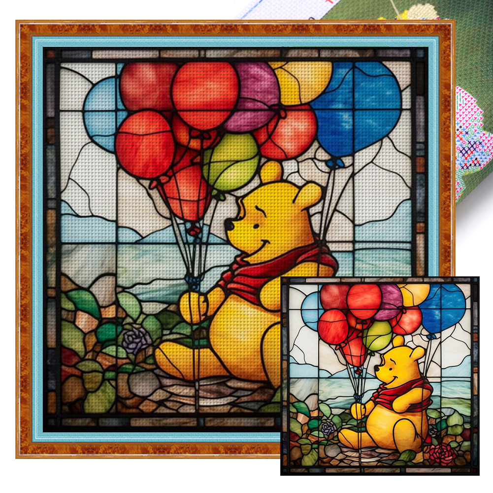 Winnie The Pooh- 11CT - 3 Strands Threads Printed Stamped - 40*55cm(Canvas)