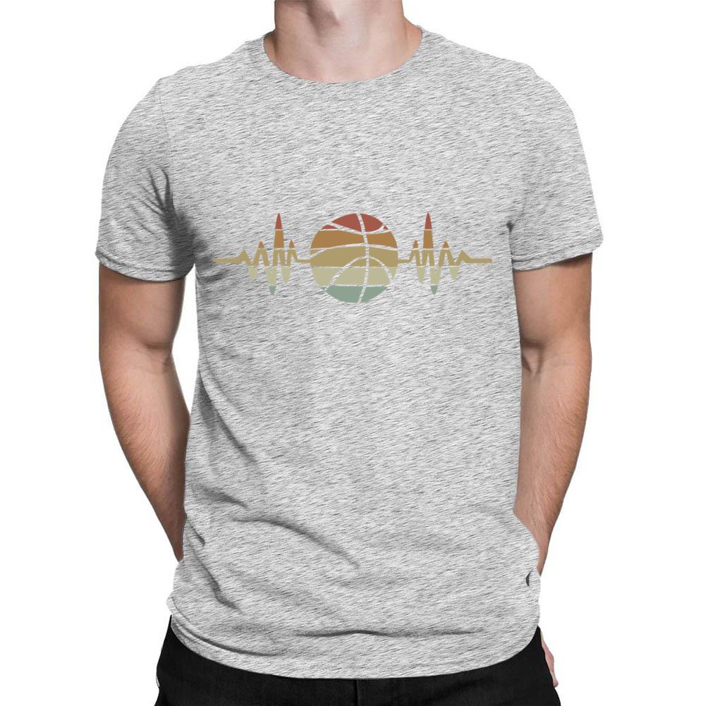 Vintage Basketball Heartbeat Men's T-shirt-Guru-buzz