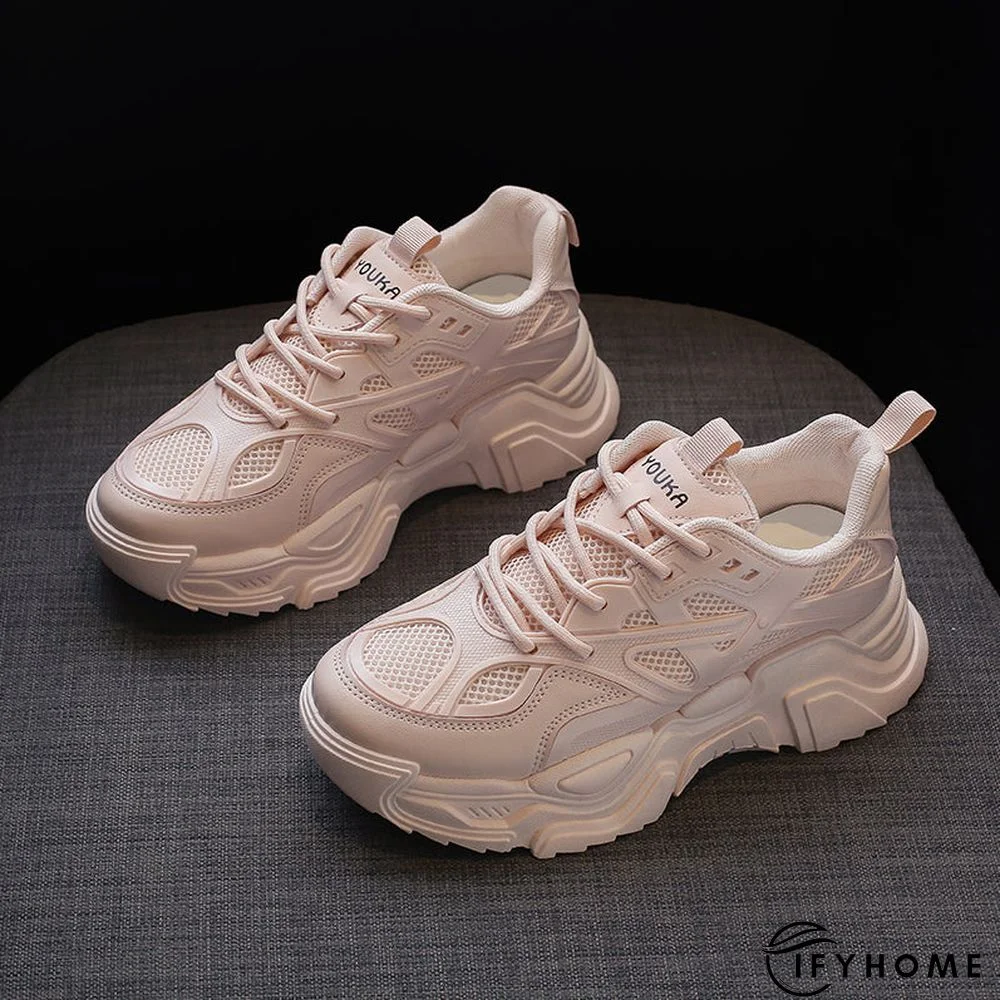 Women Sneakers Thick-Soled Mesh Breathable Mesh Sports Shoes Casual Platform Shoes | IFYHOME