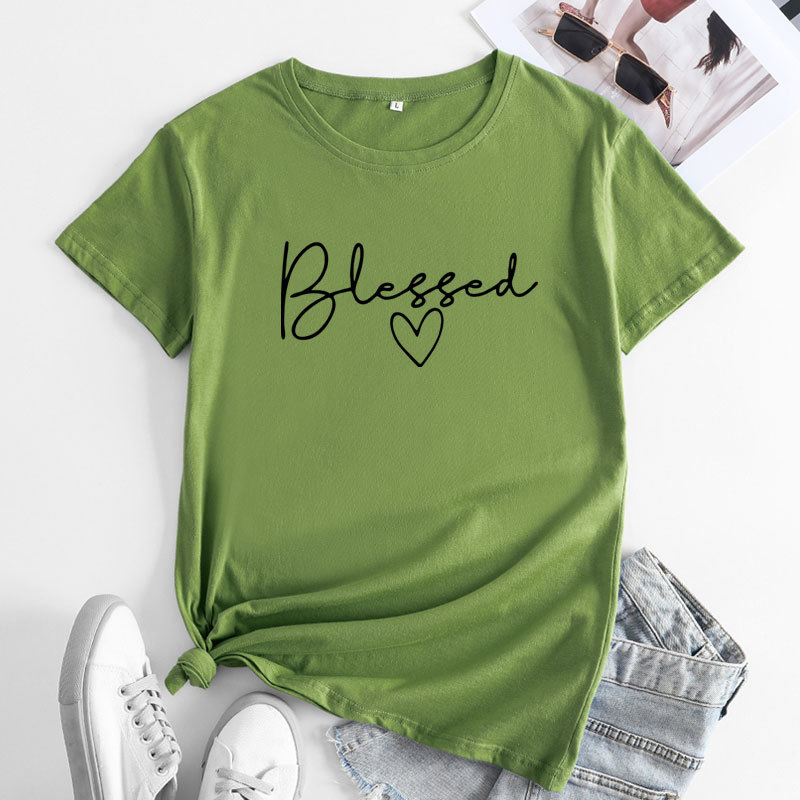 Blessed Heart Women's Cotton T-Shirt | ARKGET