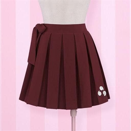 S/M Wine Harajuku Embroidery Pleated Skirt SP165103