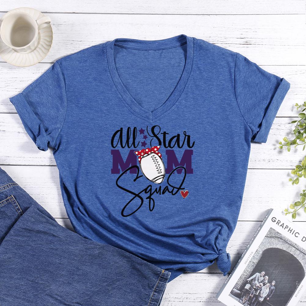 All Star Mom Squad V-neck T Shirt-Guru-buzz