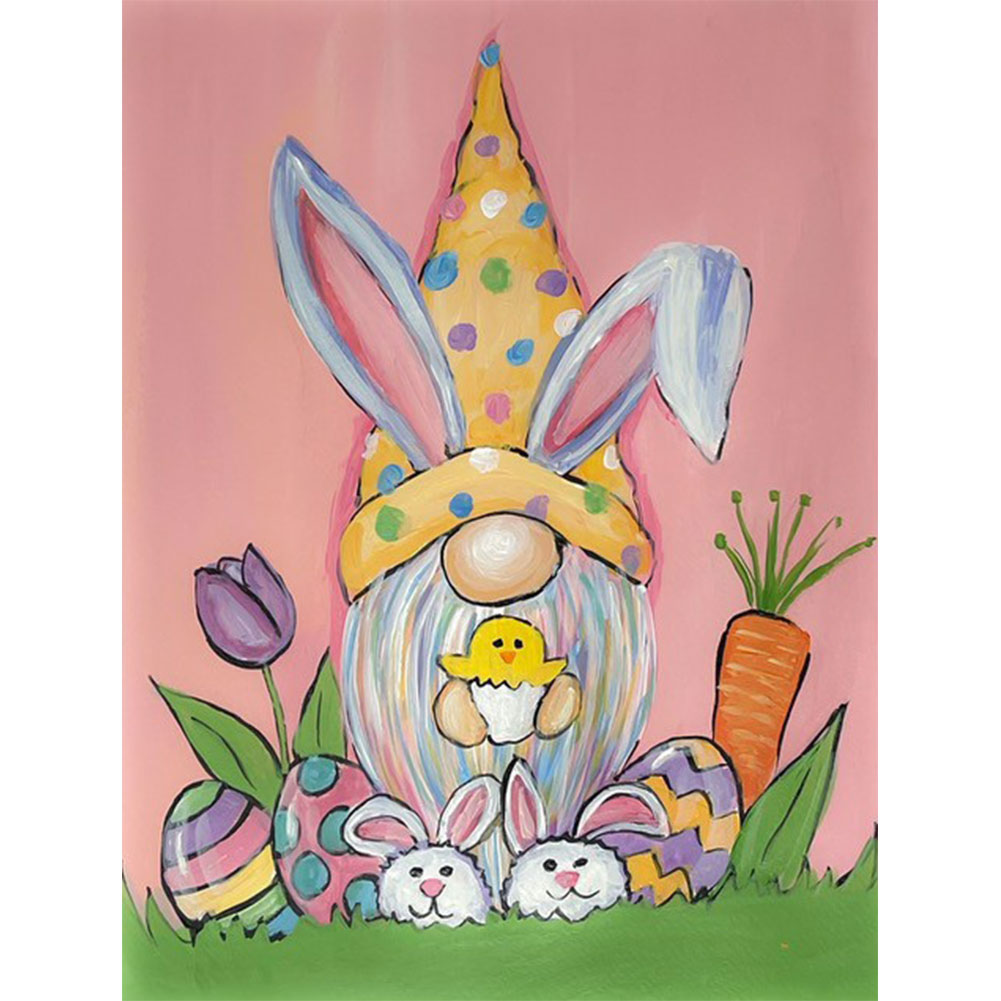 Easter Egg Bunny Goblin 50*40CM(Canvas) Full Round Drill Diamond Painting
