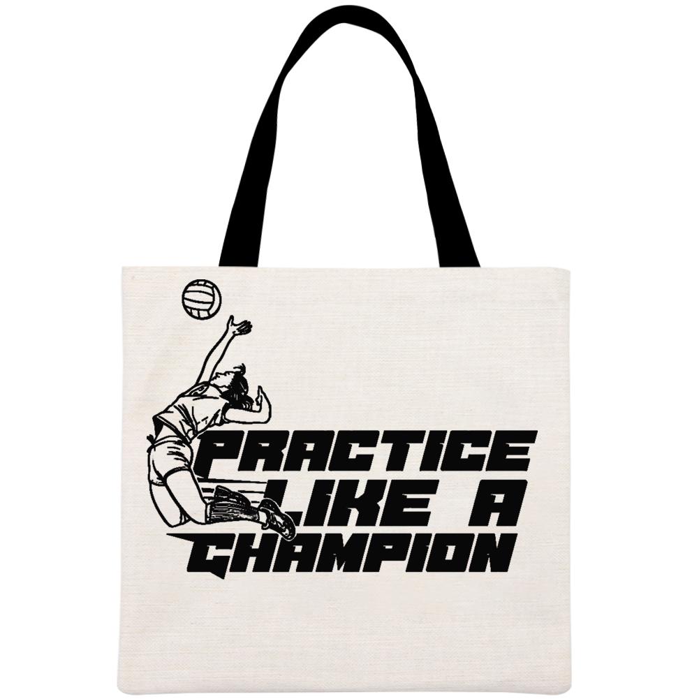 Practice Like A Champion Printed Linen Bag-Guru-buzz