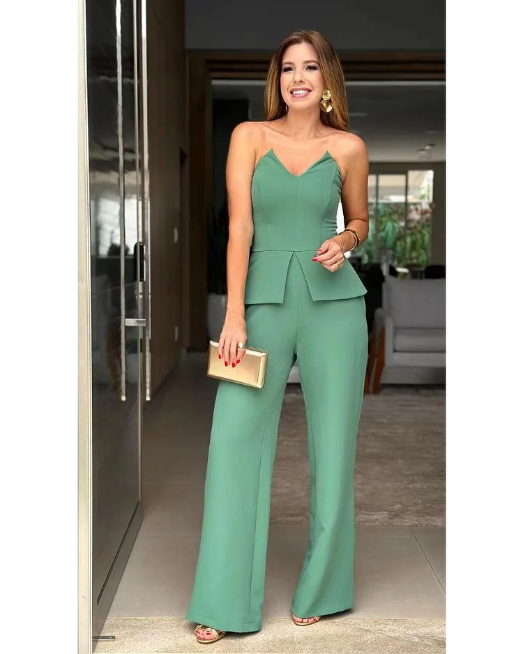 2024ss sexy strapless professional pantsuit
