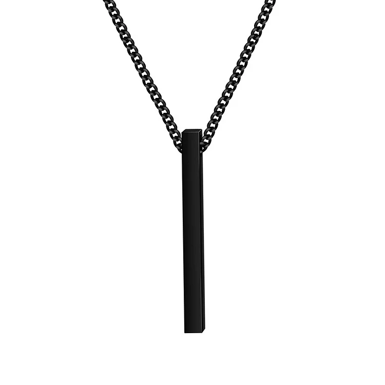 Diy Letters Stainless Steel Engraved Bar Necklace