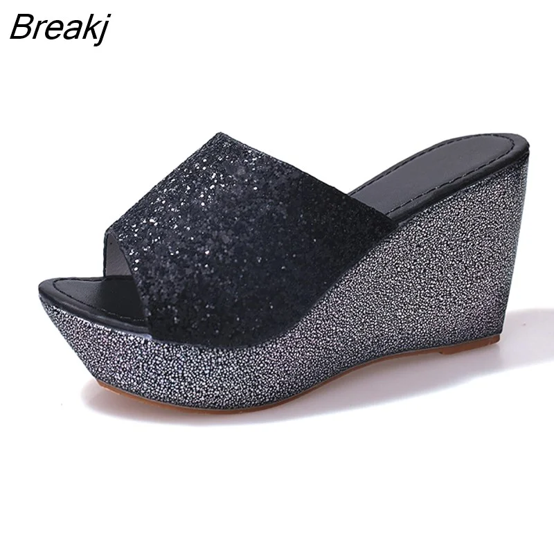 Breakj 2023 Trend Women's Sandals Summer Fashion Leisure Fish Mouth Sandals Thick Bottom Slippers Wedges Shoes Platform Ladies Rome