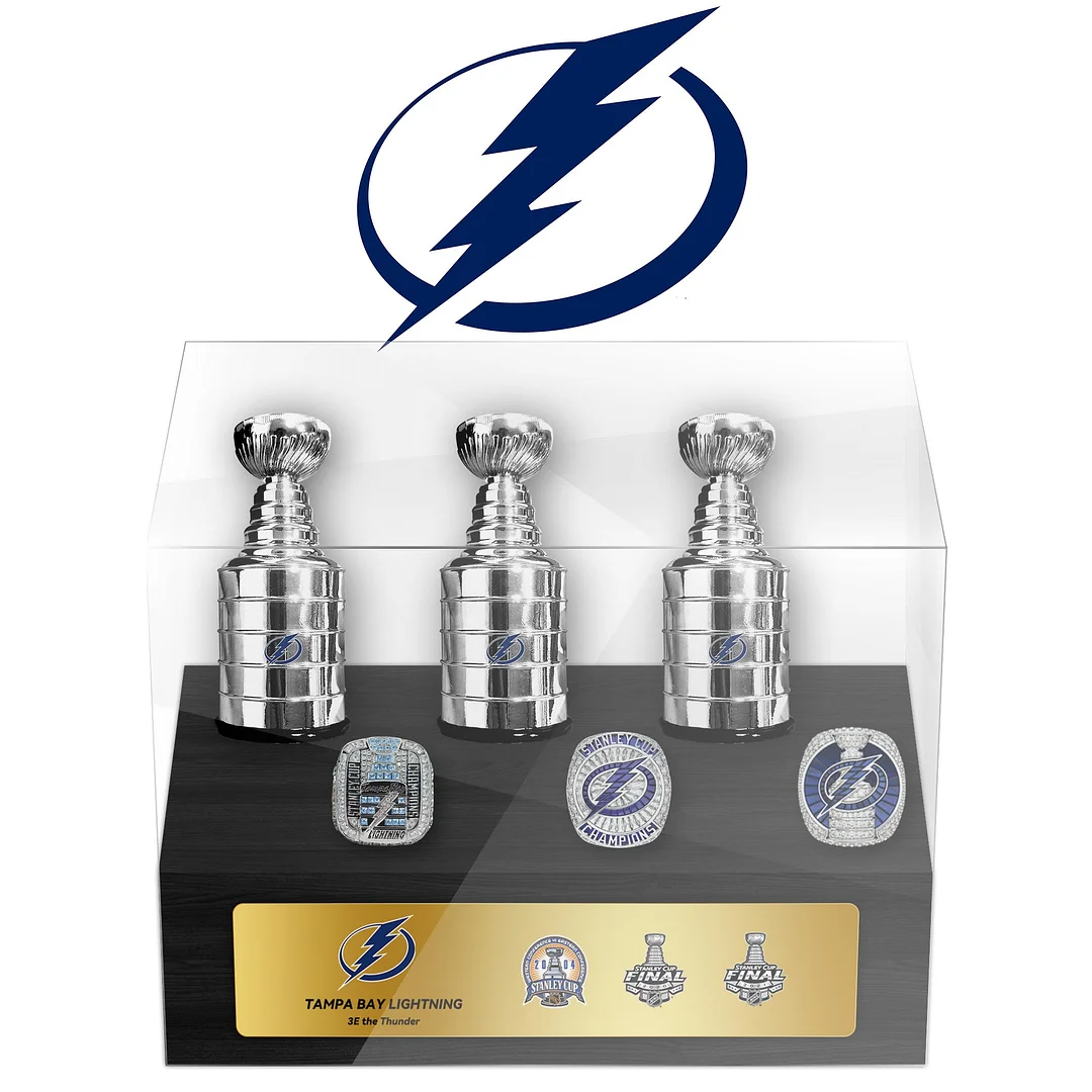Tampa Bay Lightning NHL Trophy And Ring Display Case