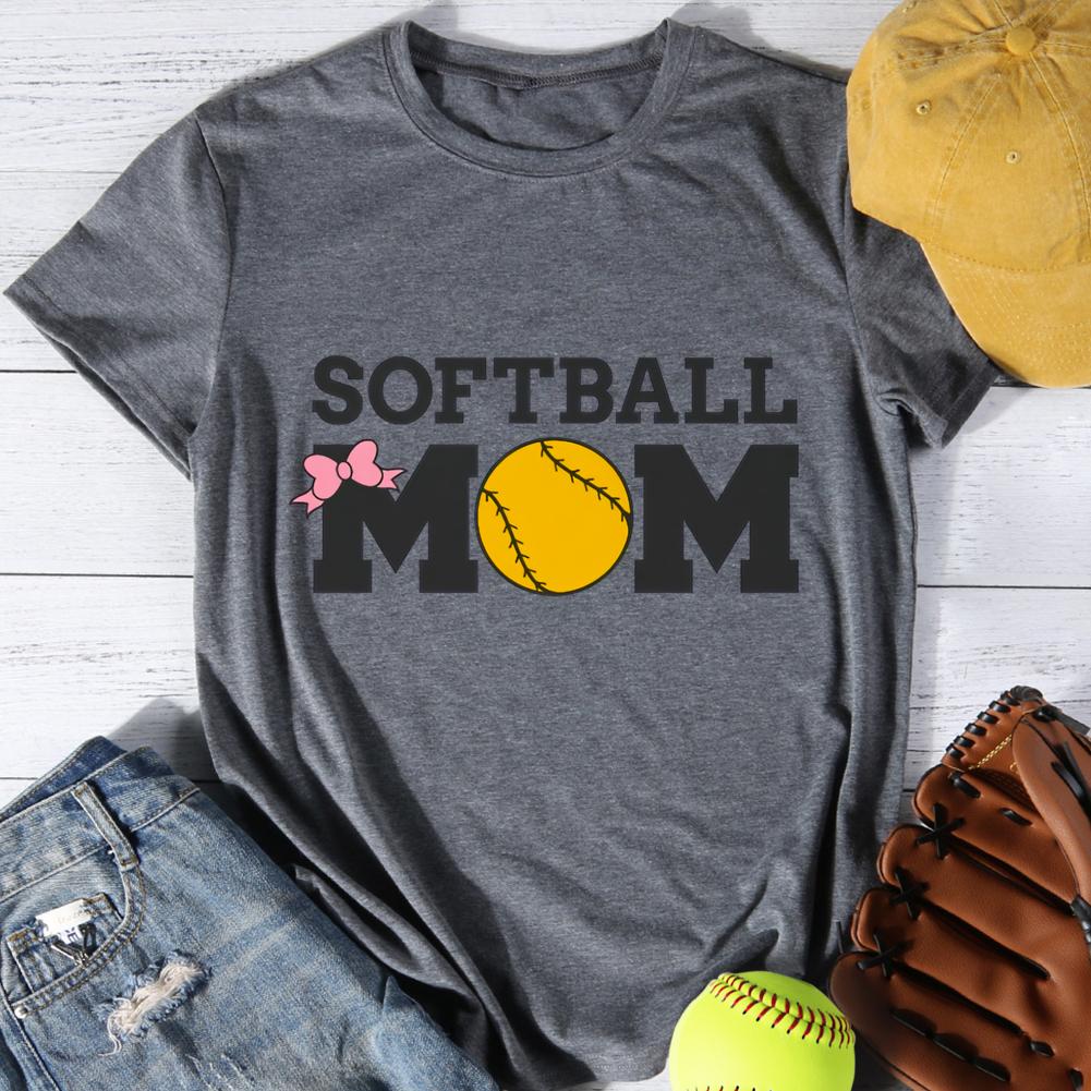 love softball mom Round Neck T-shirt-0024340-Guru-buzz