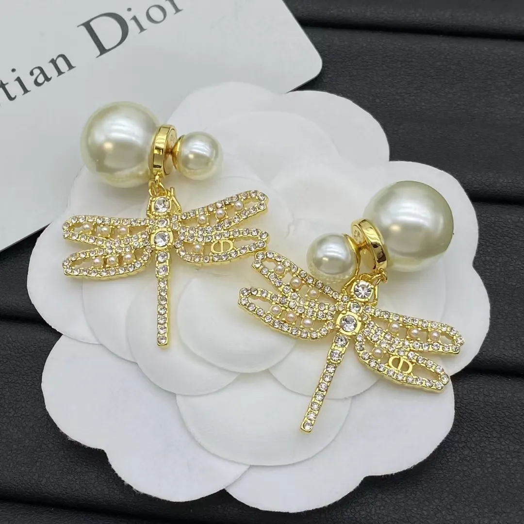 Dior Dragonfly Pearl Earrings