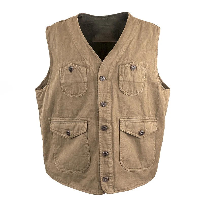 Men's Four-Pocket Canvas Cotton Vest