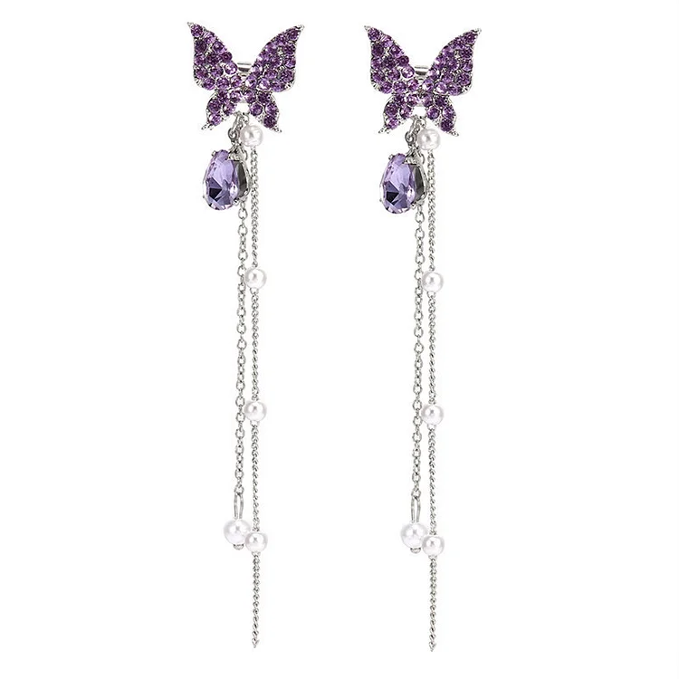 BTS Purple Butterfly Earrings
