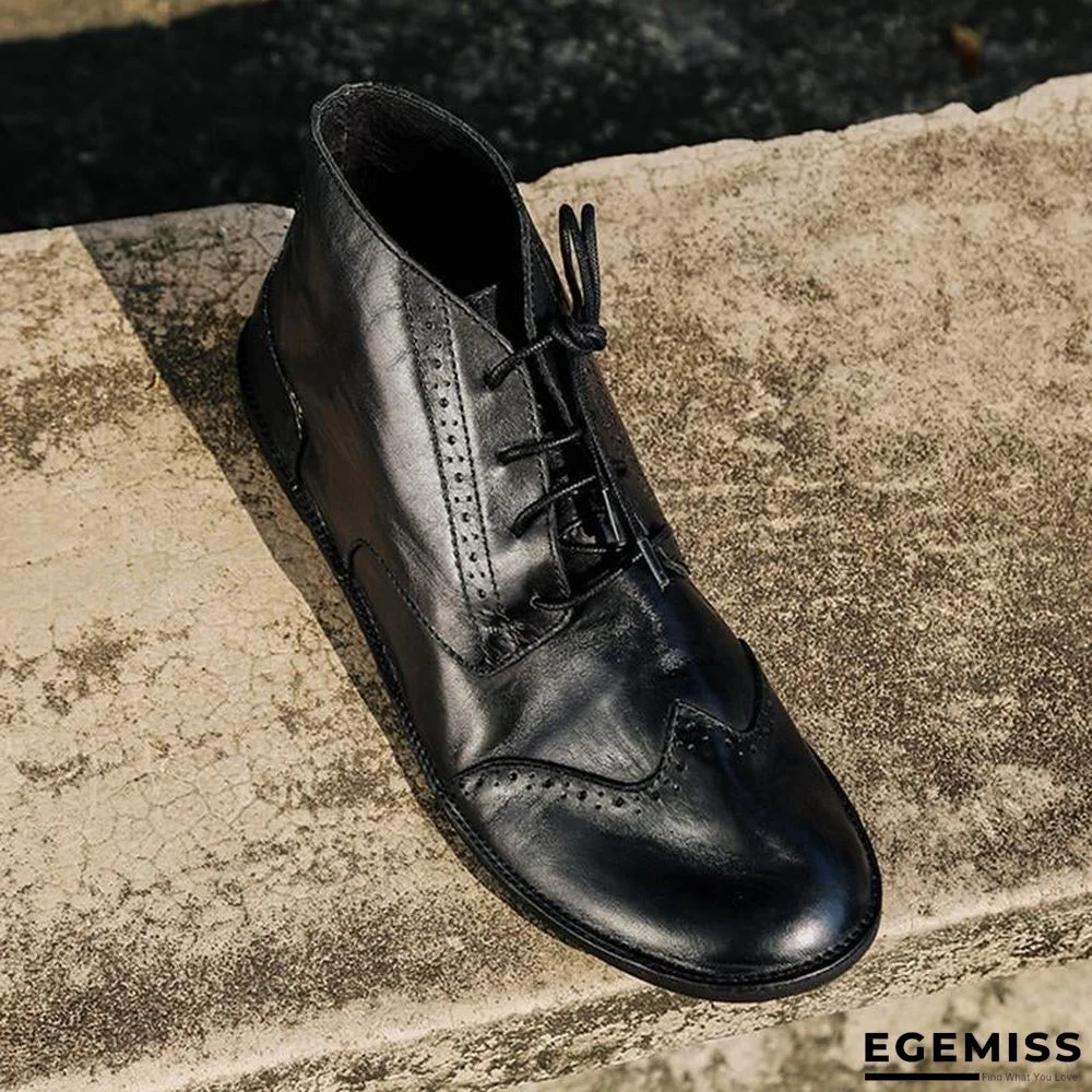 Men's Casual Soft Leather Lace Up Handcrafted Boots | EGEMISS