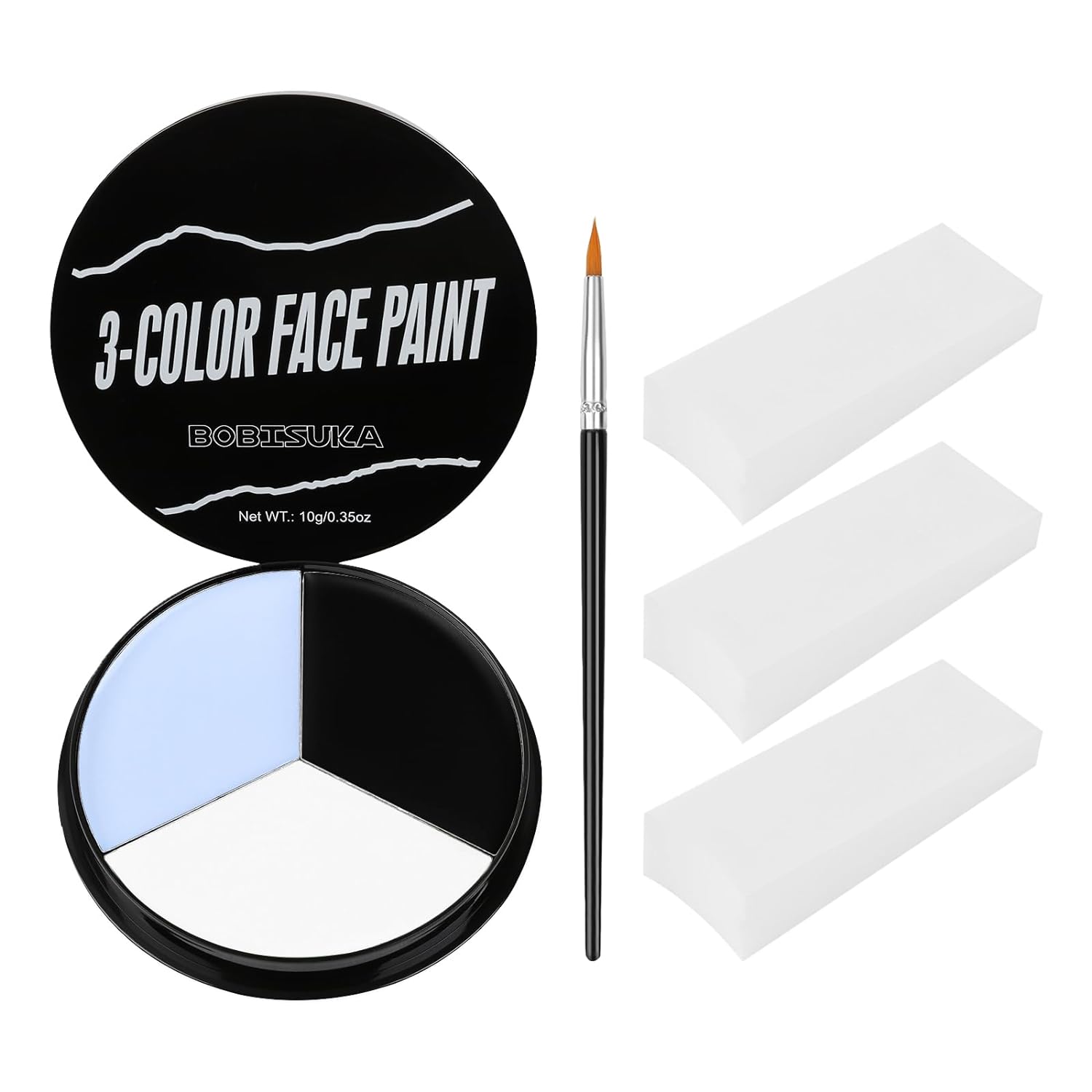 BOBISUKA White Face and Body Paint,Professional Oil Based Creamy Painting  Palette For Party Halloween Stage Cosplay Clown Sfx Makeup - Non Toxic For  Adults And Kids (Large 70g/2.46oz)