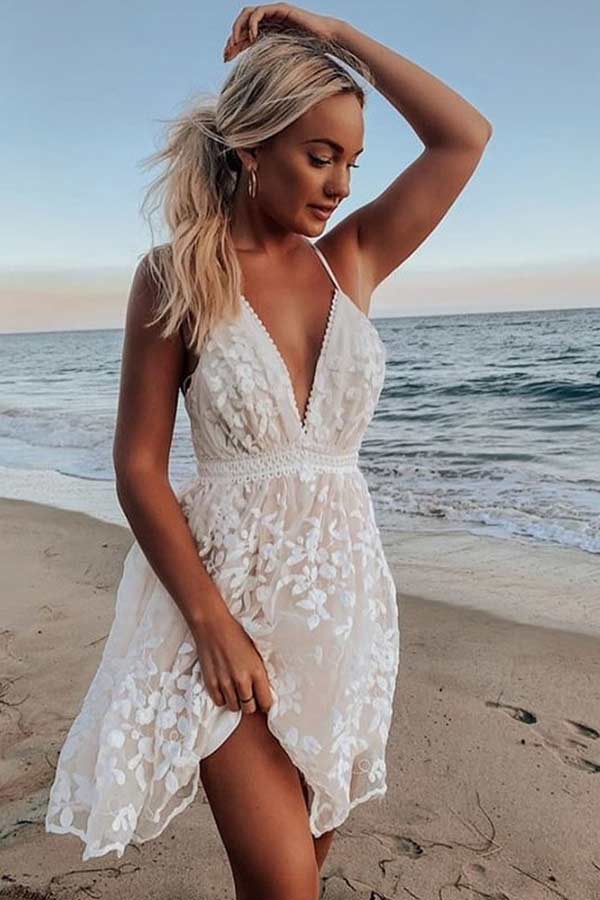 Sexy Backless String A-Line MIni Dress