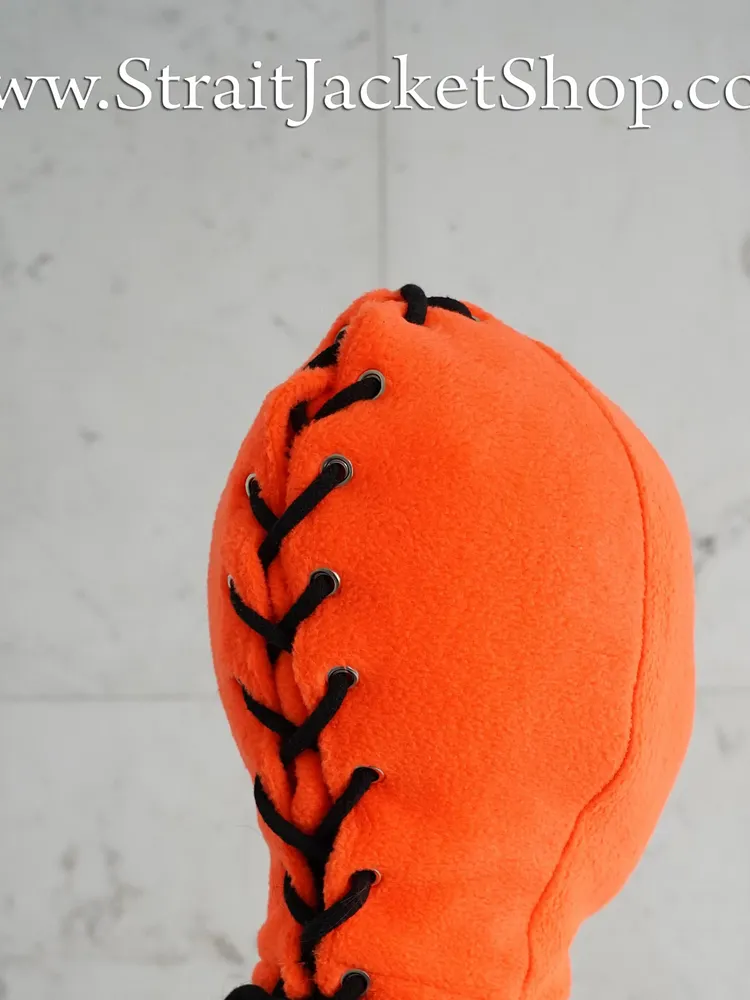 pornhint Pornhint Orange Prison Bondage Straitjacket Mask / laced / zipper / inmate / prisoner / roleplay deepthroat trainer