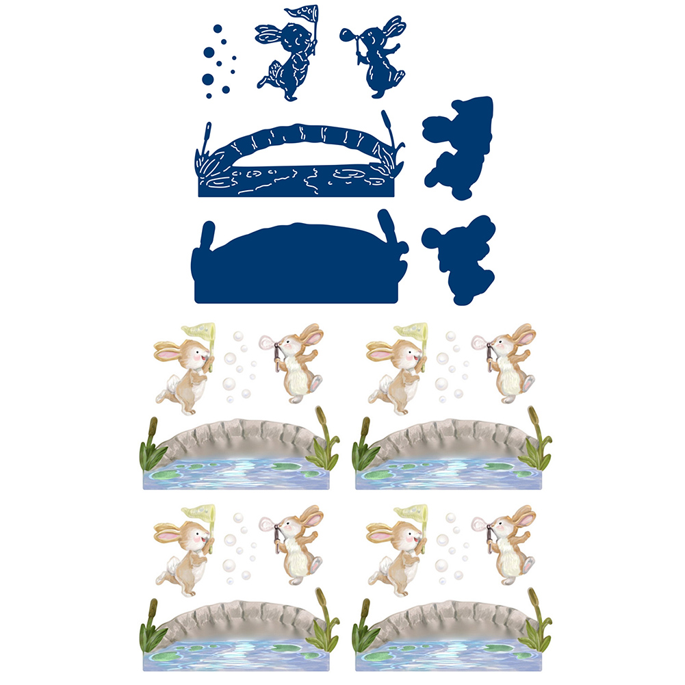 Rabbits Playing by the Bridge (Cutting Die+Seal) - Paper Craft Cutting Dies, 501 Original
Rabbits Playing by the Bridge (Cutting Die+Seal) - Paper Craft Cutting Dies, 501 Original