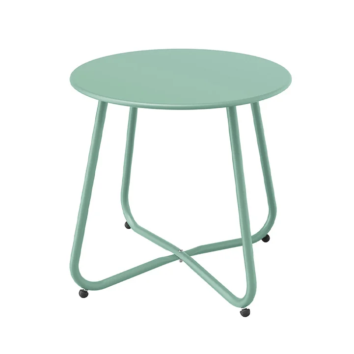 GRAND PATIO Steel Patio Side Table, Weather Resistant Outdoor Round End Table 