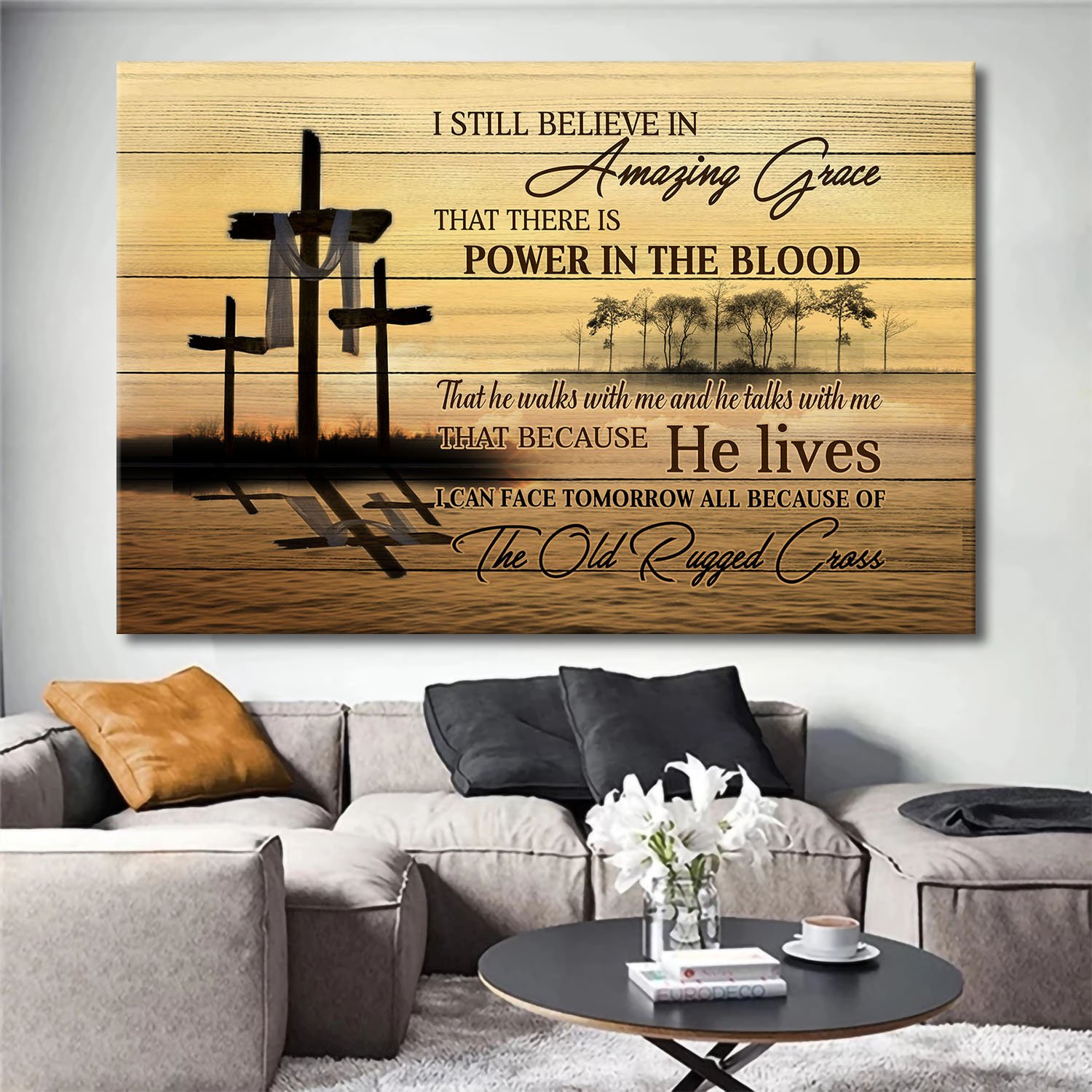 Jesus in the heart-I Still Believe In Amazing Grace Canvas Wall Art