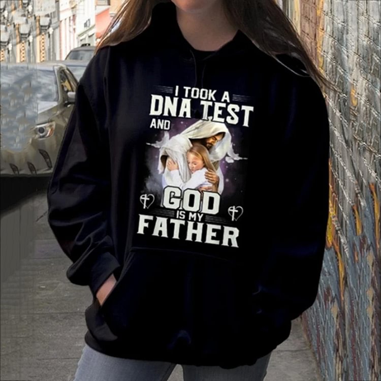 Comstylish Women's God Is My Father Print Long Sleeve Hoodies