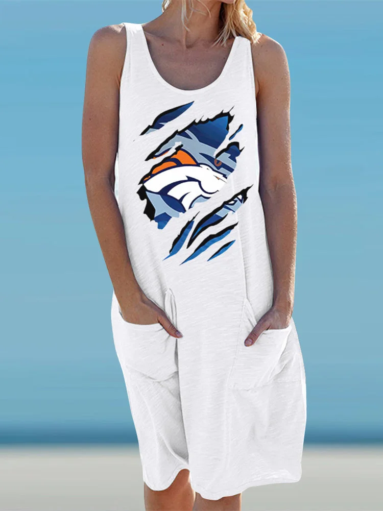 Denver Broncos
Women's Pockets Sleeveless Tank Dress