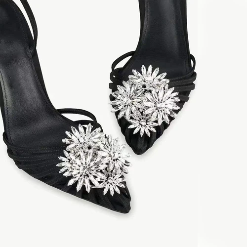 Women's Shoes Diamond High Heel Back Empty Strap Sandals