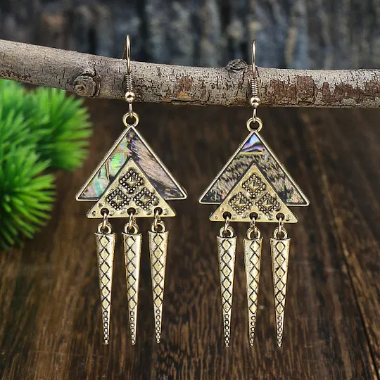 Bohemian earrings vintage national style earrings ancient silver personality exaggerated long tassel eardrop