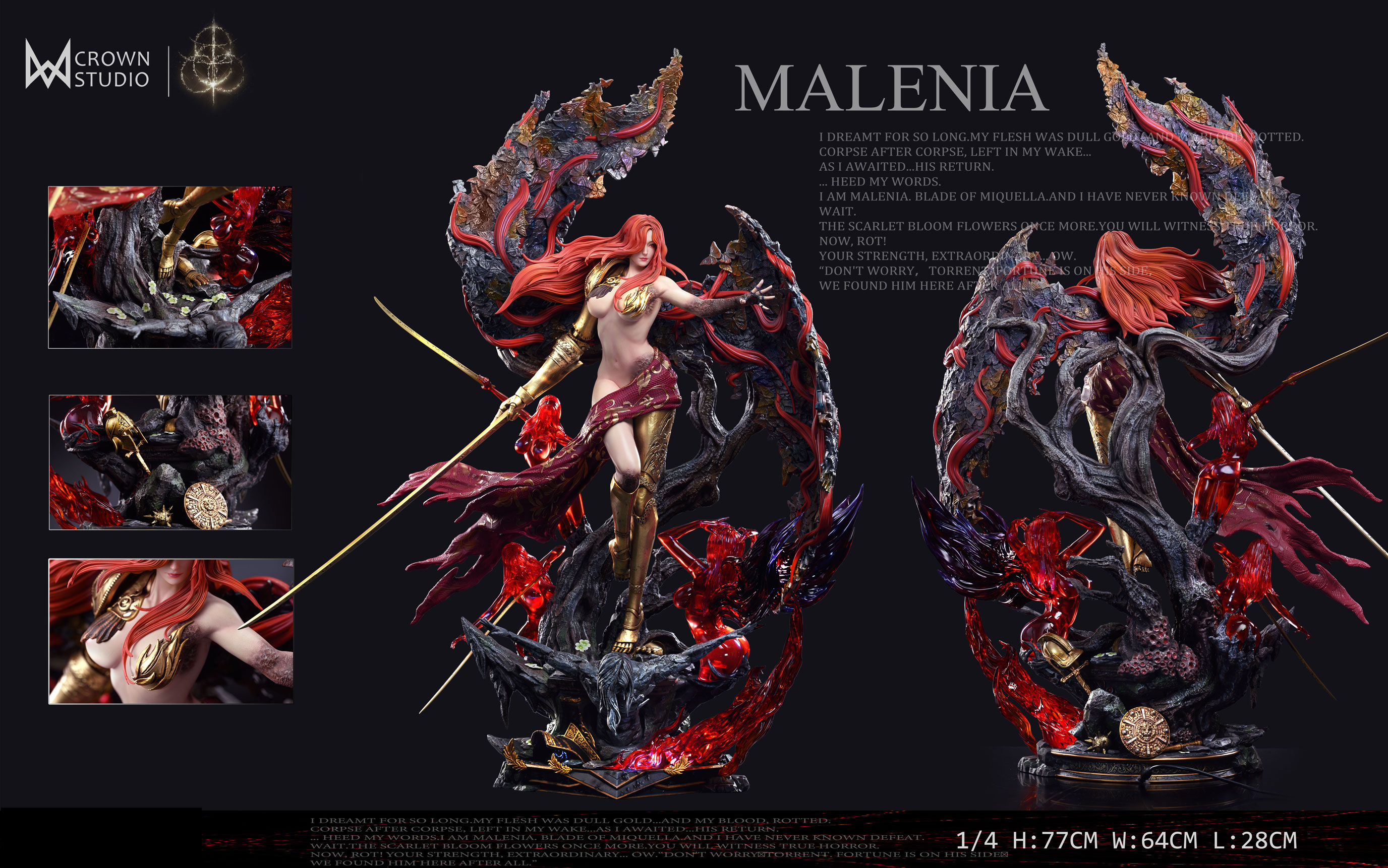 Malenia Blade of Miquella Helmet Statue Gaming Controller 