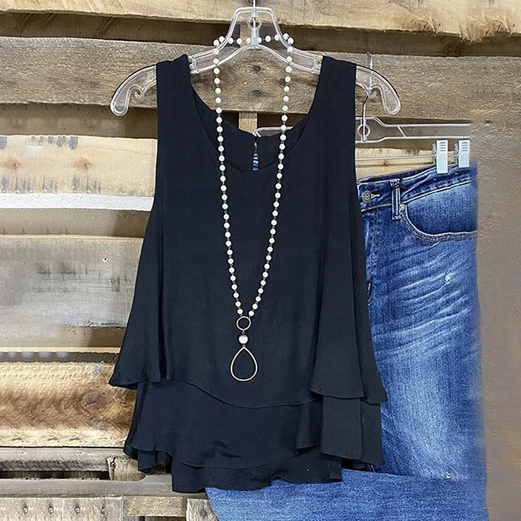 Comfy Double Layered Round Neck Tank Top