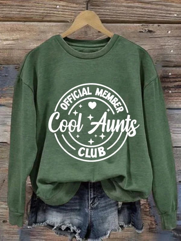 Women's Casual Cool Aunts Printed Long Sleeve Sweatshirt
